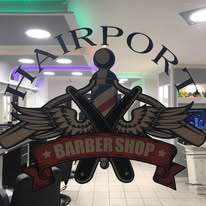 Hairport Barber Shop Logo im Salon