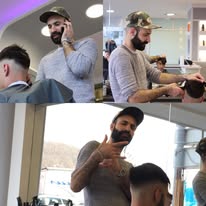 Weitere Collage des Hairport Teams bei der Arbeit